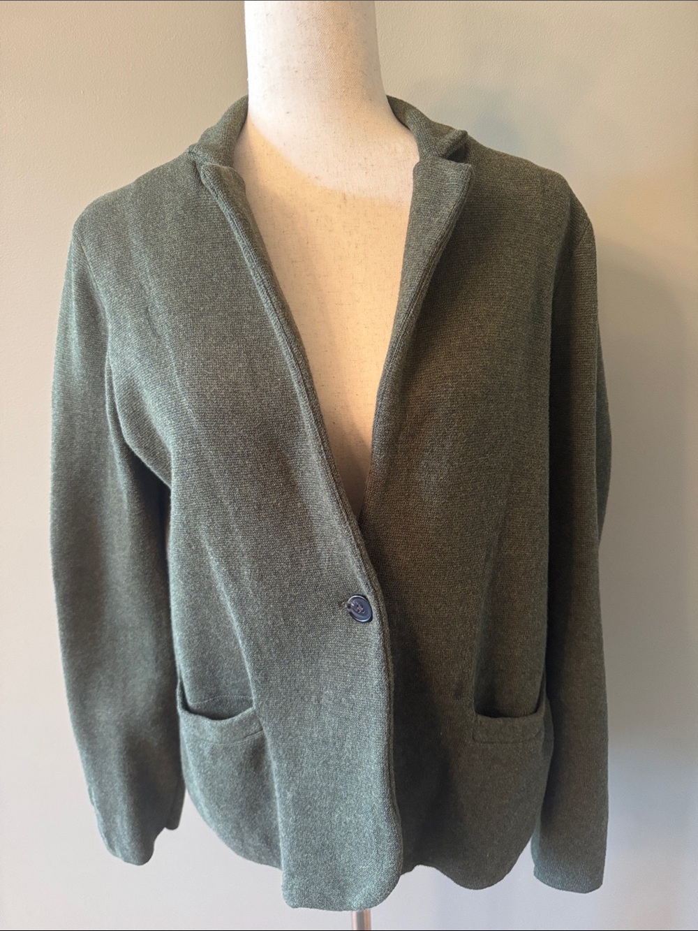 J. Crew Factory Olive Green Knit Single-Button Blazer - Picture 3 of 10